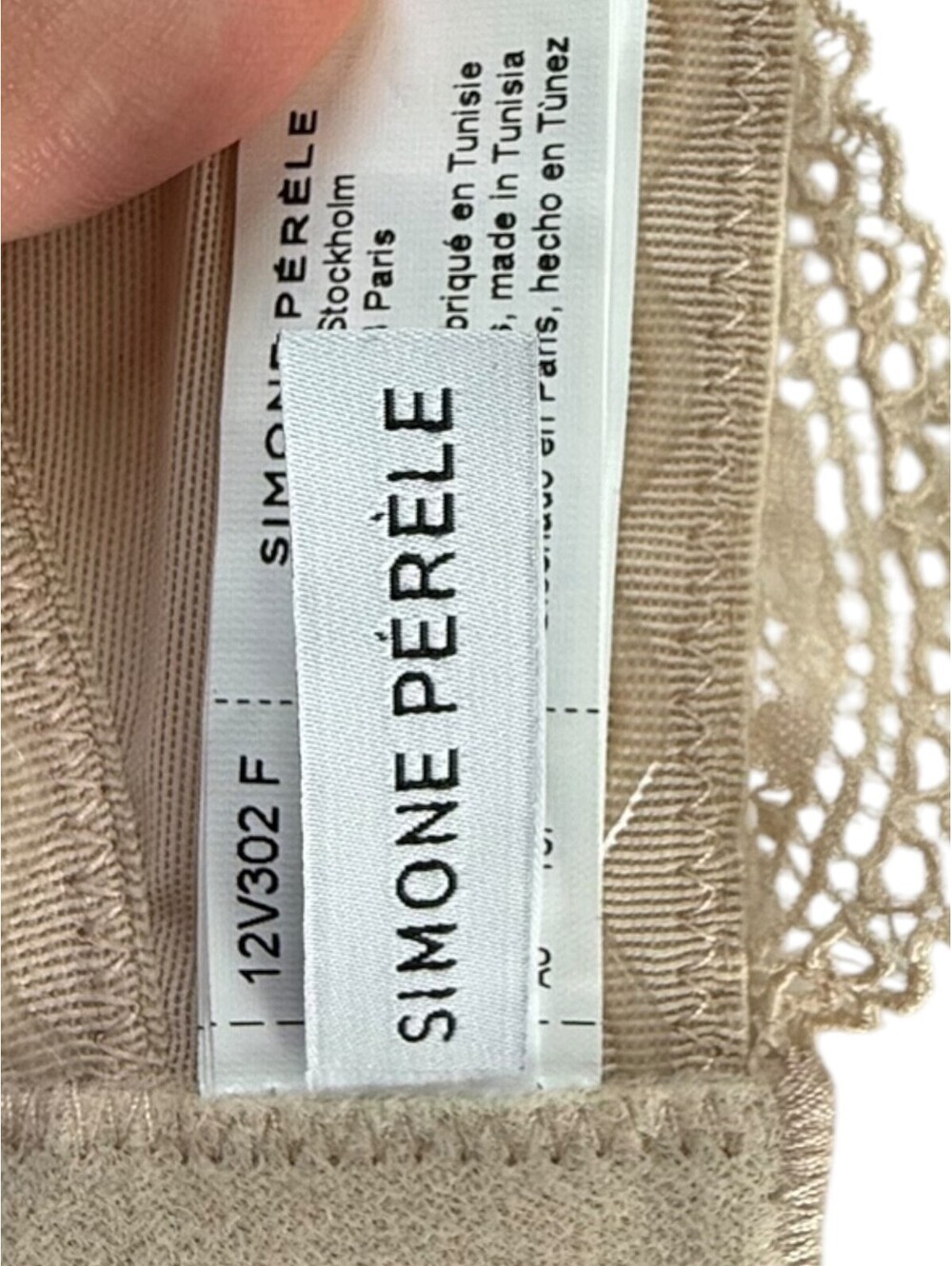 Simone Perele Kar Bra Women's Beige Lace Push-Up Size 32F NWT - Picture 7 of 11